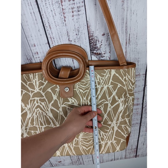 Liz Clairiborne Tote Bag BORA BORA Large Fabric & Faux Leather Hand  Purse - Picture 4 of 9